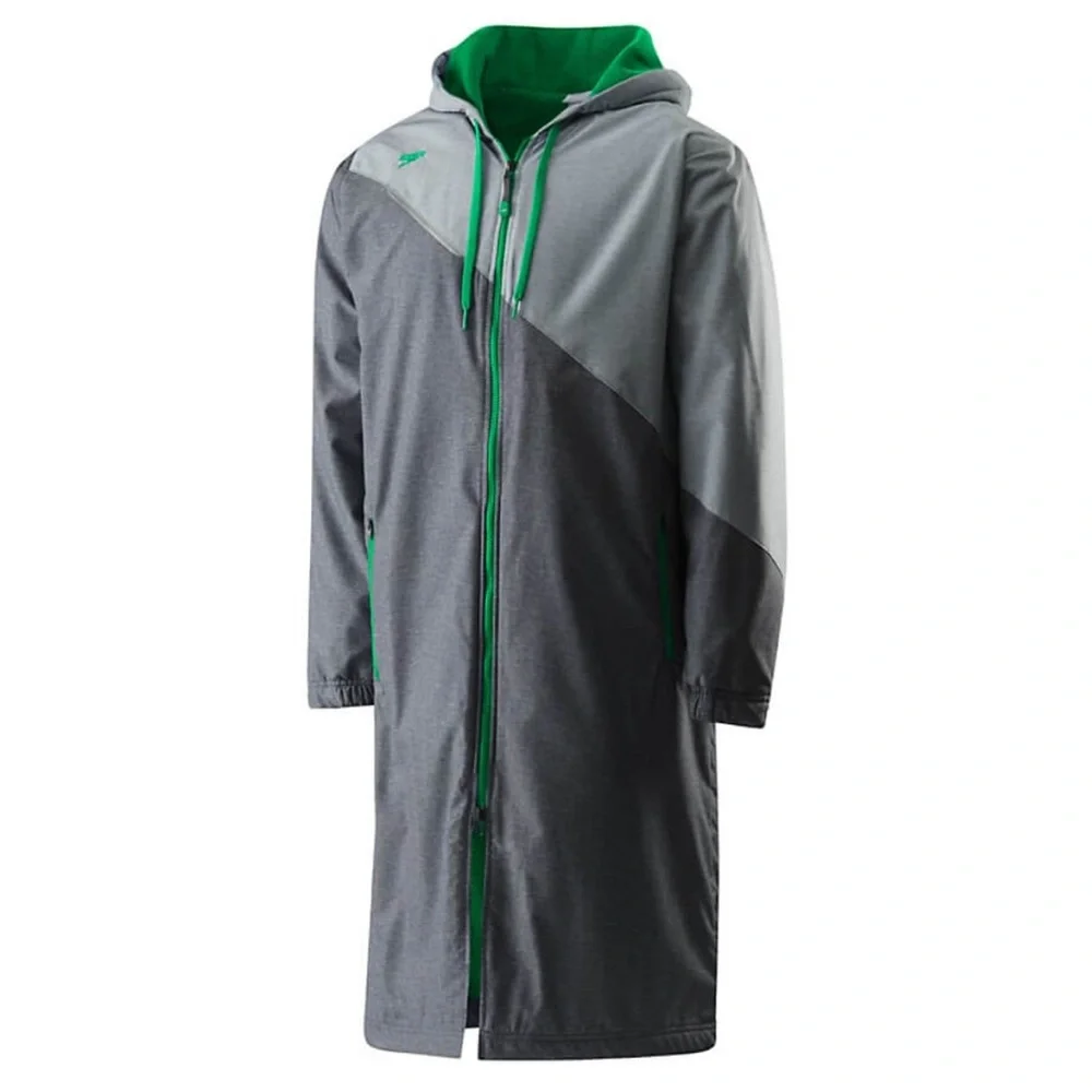 LIKE NEW Speedo Team Parka Grey with Green Size Medium - Picture 1 of 11